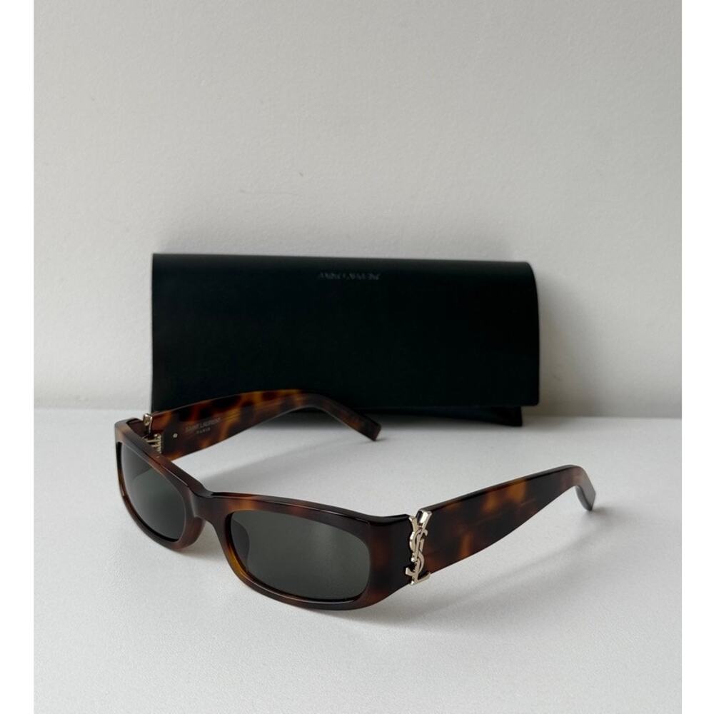 NEW Saint Laurent SL M152 Brown Slim Unisex Sunglasses $580 - Picture 2 of 6
